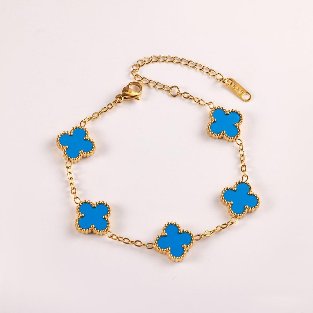 Luxury and Sophisticated Four-leaf Clover Bracelet for Women Double-sided Mother-of-pearl Lucky Clover Bracelet