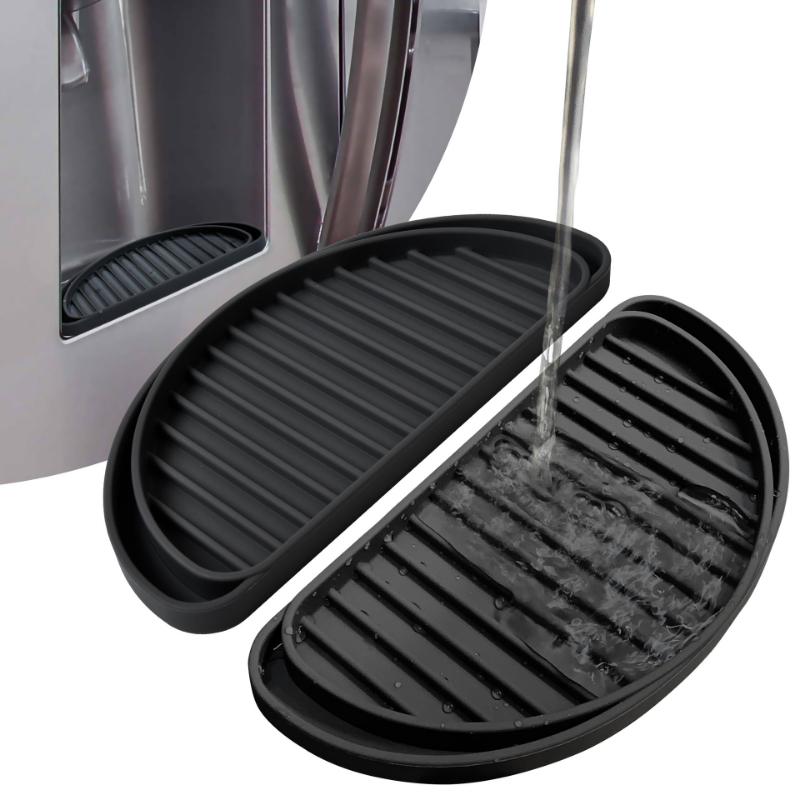Reusable Kitchen Fridge Accessories Refrigerator Anti Splash & Overflow Drainage Mat Silicone Refrigerator Drip Catcher Tray