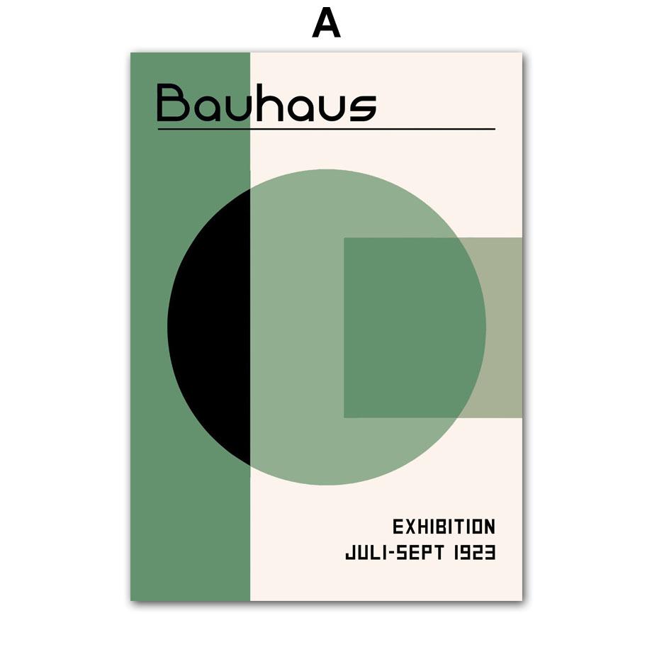 Linjer Randgeometri Bauhaus Abstrakt Väggkonst Dukmålning Nordiska affischer och tryck Väggbilder för vardagsrumsinredning