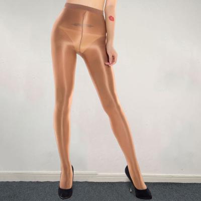 Strømpebukse perleskimrende tynn ensfarget gjennomsiktig høy elastisitet matchkjole Skinny Glitter Damestrømper med høy midje OL Pendleklubbfest