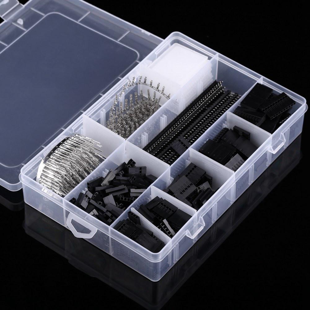 1450pcs 2.54mm Male Female Pin Connector and Housing Header Kit for Making Jump Wire