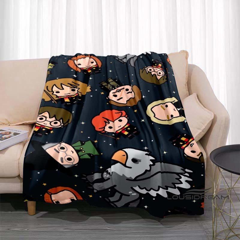 Fantasy-Abenteuerfilm-Thema 3D-gedruckte Decke Harry Potter Warm Gemütlich Flanell-Überwurf Geeignet für Schlafzimmer Sofas Betten