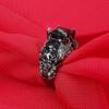 Gothic Purple Red Black Crystal Unique Black Skull Rings for Women Halloween Christmas Jewelry Gifts