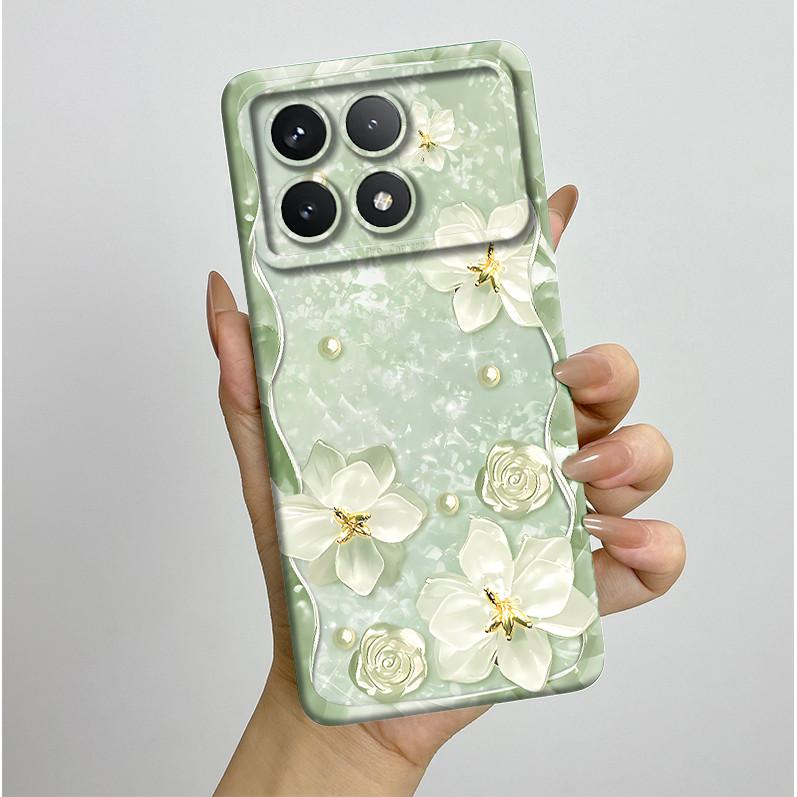 Shockproof Phone Case for Xiaomi Poco F6 Pro 5G Redmi K70 Pro Pretty Butterfly Flower Soft TPU Shell PocoF6Pro Bumper Back Cover
