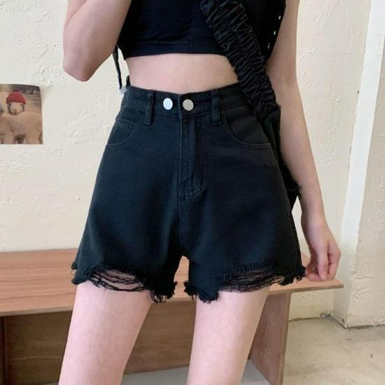 Women's Light Denim Wide-Leg Shorts - European & American Style