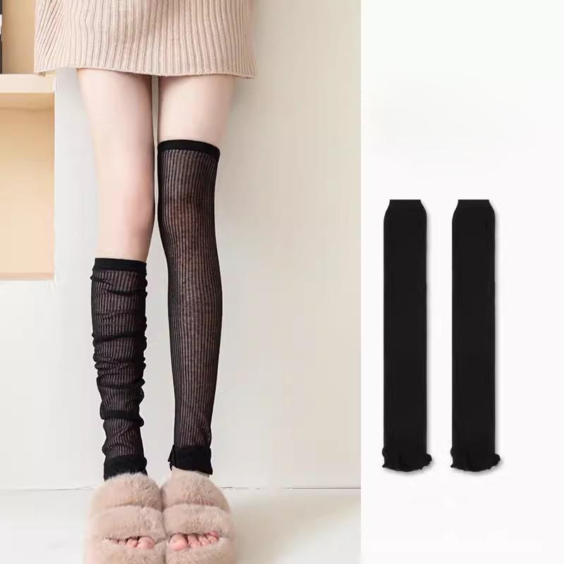 Y2k Girls Ruffles Knee Socks Lolita Long Socks Women Leg Warmers Stockings Thin Breathable Foot Cover Arm Sleeves Sun Protection