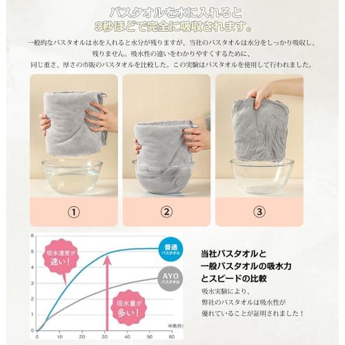 AYO Fluffy Hotel-Quality Bath Towels, Large, Instant Absorbent, 60*120cm, Set of 4, Microfiber, Highly Absorbent, Quick-Drying, Soft to the Touch, Lig