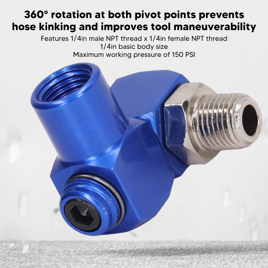 360 Degree Swivel Air Hose Connector Industrial Air Fitting for Pneumatic Tools Enhances Flexibility & Reduce Fatigues
