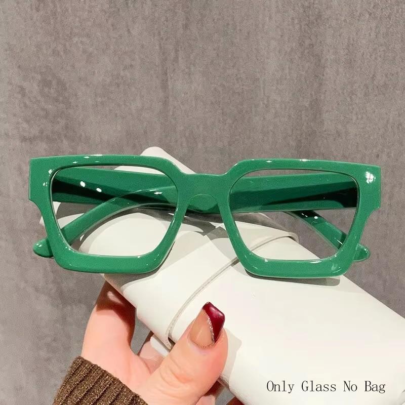 Texture Thick Edge Square Frame Decoration Street Wear Flat Mirror European And American Anti-blue Glasses
