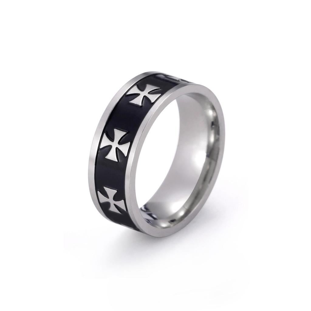 Classic Stainless Steel Couple Rings Black Four Leaf Clover Simple Finger Ring Women Men Ring Engagement Wedding Jewelry CLE