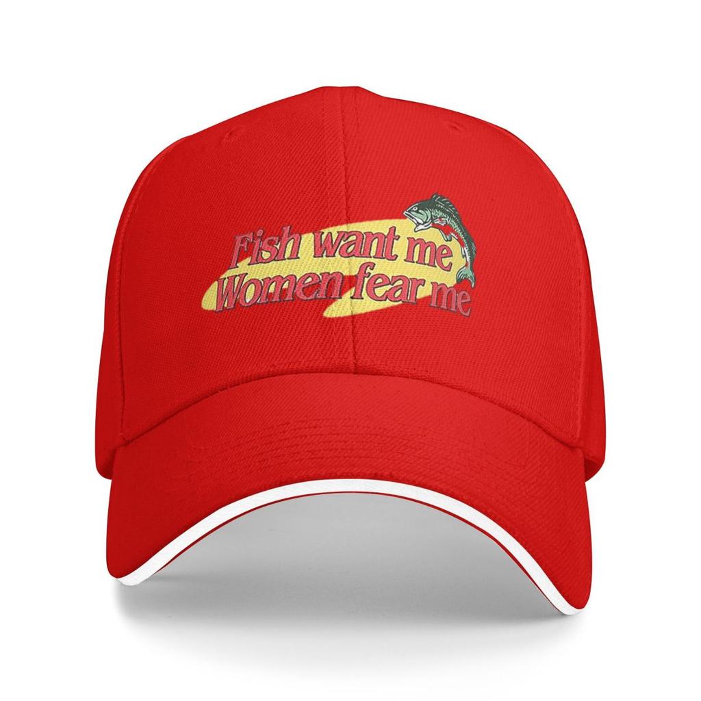 Unisex Baseball Hats Fish Want Me Women Fear Me Outdoor Streetwear Summer Sports Baseball Caps Hip Hop Cap Casquette Hats