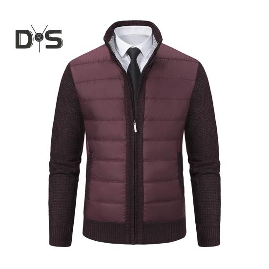 

Мужской свитер, пальто с карманами, утолщенная трикотажная свободная застежка-молния, плюшевая, с длинными рукавами, воротником-стойкой, с лоскутным узором, утепленная куртка на осень-зиму XXL вино красного