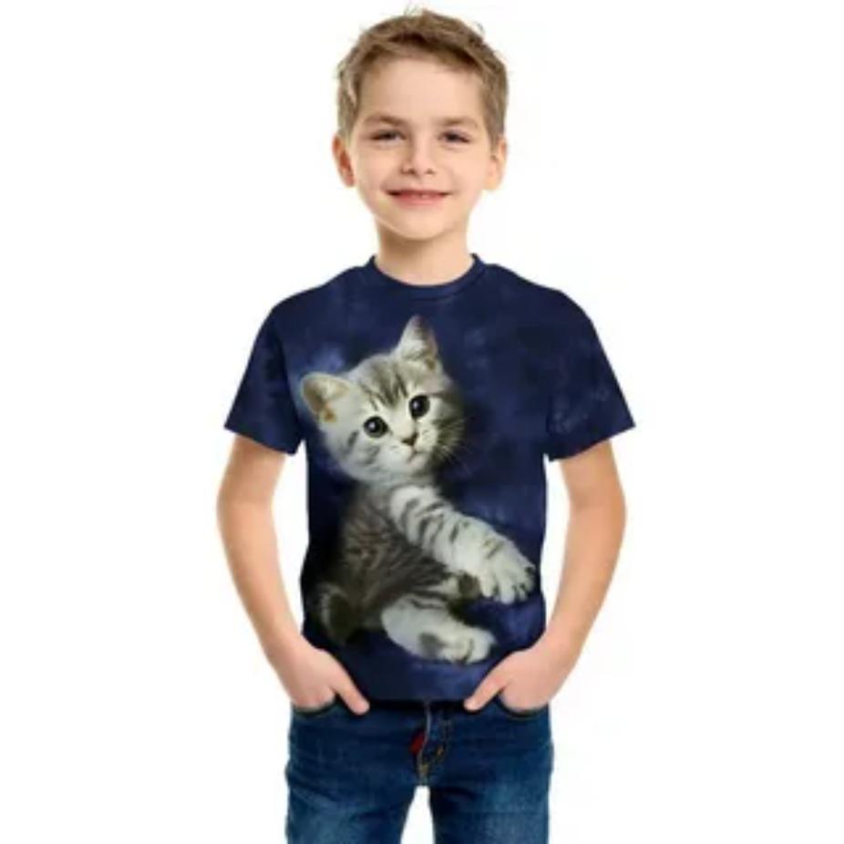 Kids T-shirts O Neck Tops Polyester Casual Sportwear Comfortable Tees Short Sleeve 3d Print T Shirt