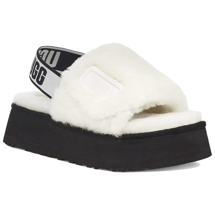 UGG DISCO Sheepskin Stylish Sandal Women's White 1112258-WHT