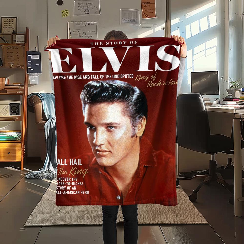 1PC Rock Music Superstar Print FlAannel Blanket, High Quality Comfortable for All Seasons, Home Decor, Warmth and Comfort