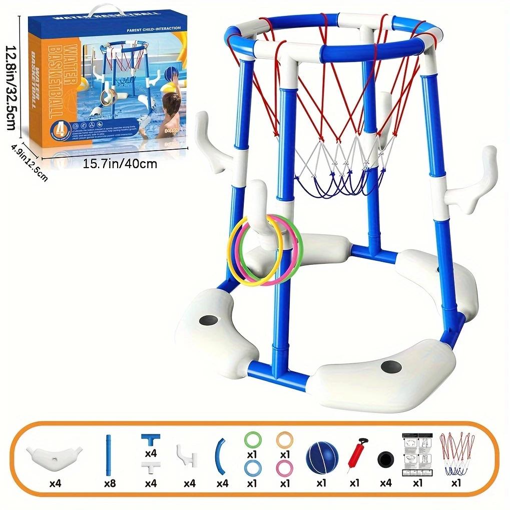 2-In-1 Floating Pool Basketball Stand - Blue And Red Outdoor Water Games, Suitable For Family Entertainment Outdoor Water Basket