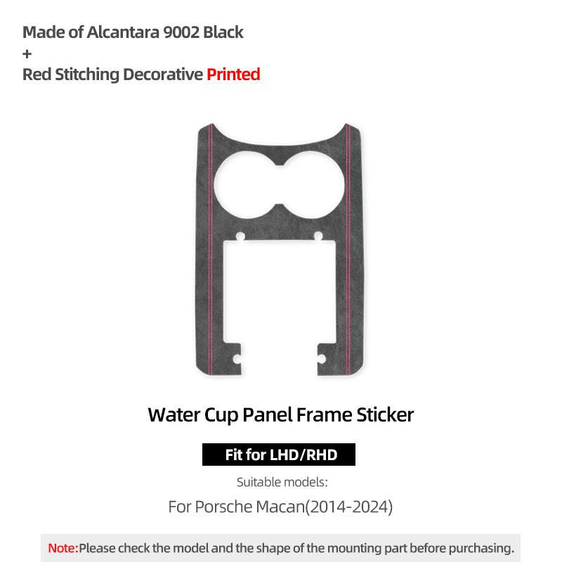 For Porsche Macan 2014-2025 Made of Alcantara Center Console Gear Shifter Panel Trim Sticker Car Interior Tuning Accessories
