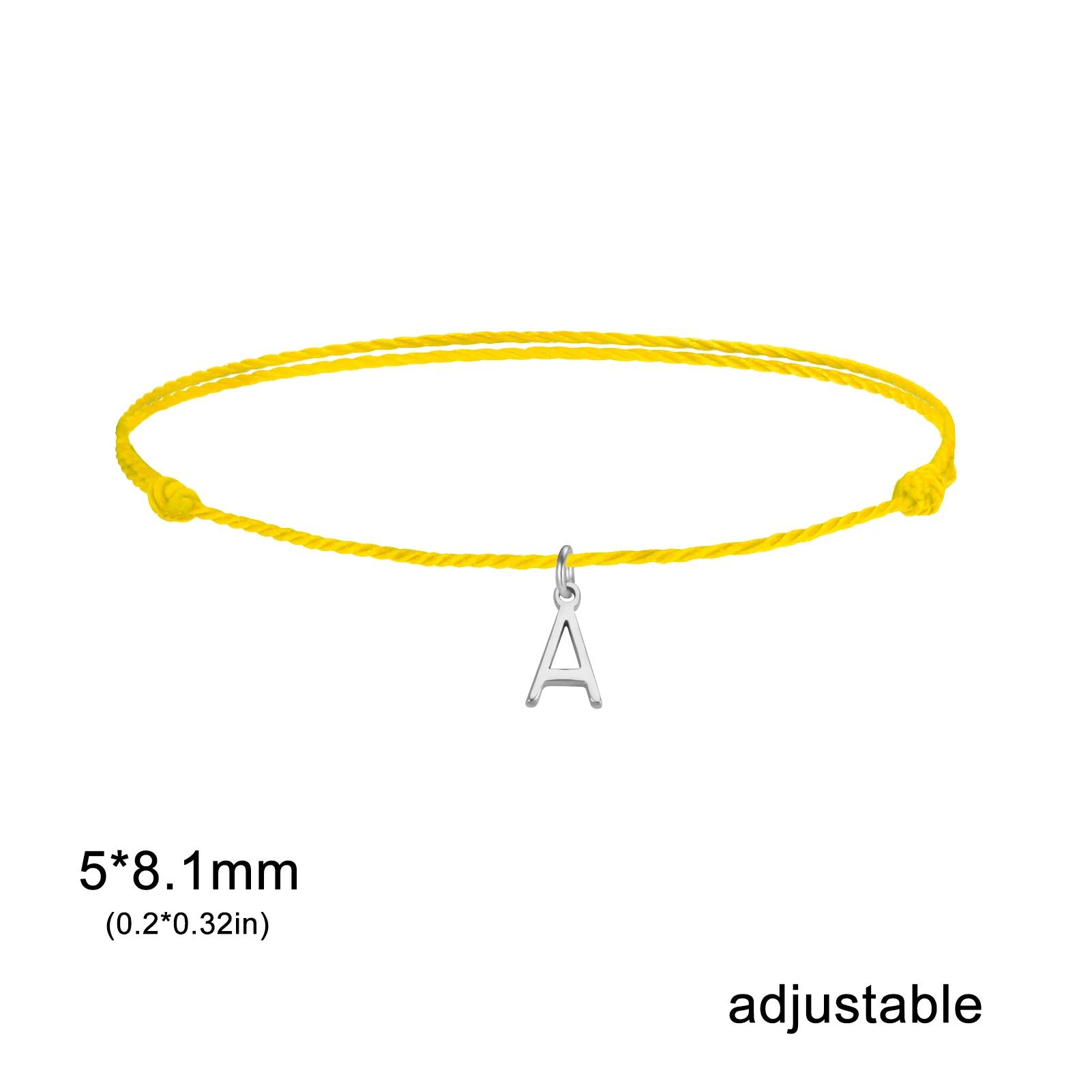 

Cazador Initial Letter Charm Wax Rope Bracelet for Women Girls Stainless Steel Hand Bracelet Jewelry Birthday Gifts Wholesale C&adjustable жовтий