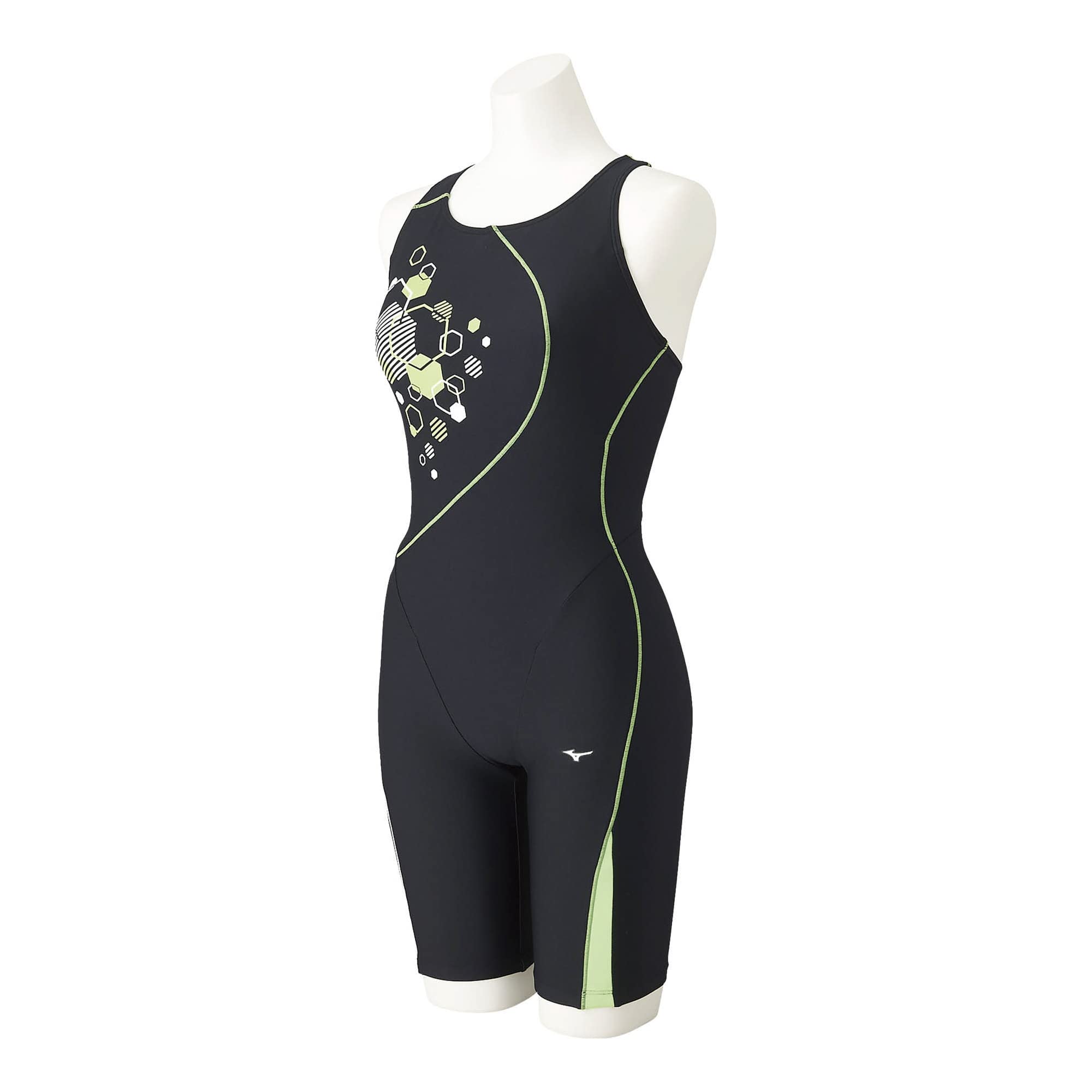 

MIZUNO STROKE ONE Swimsuit Size 93 x Green Size XL Women s All-in-One (Peace Back) N2JG2309, (Black Gecko),