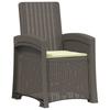 Garden Recliner Rattan Look 2 Pcs Light Gray and Cream PP