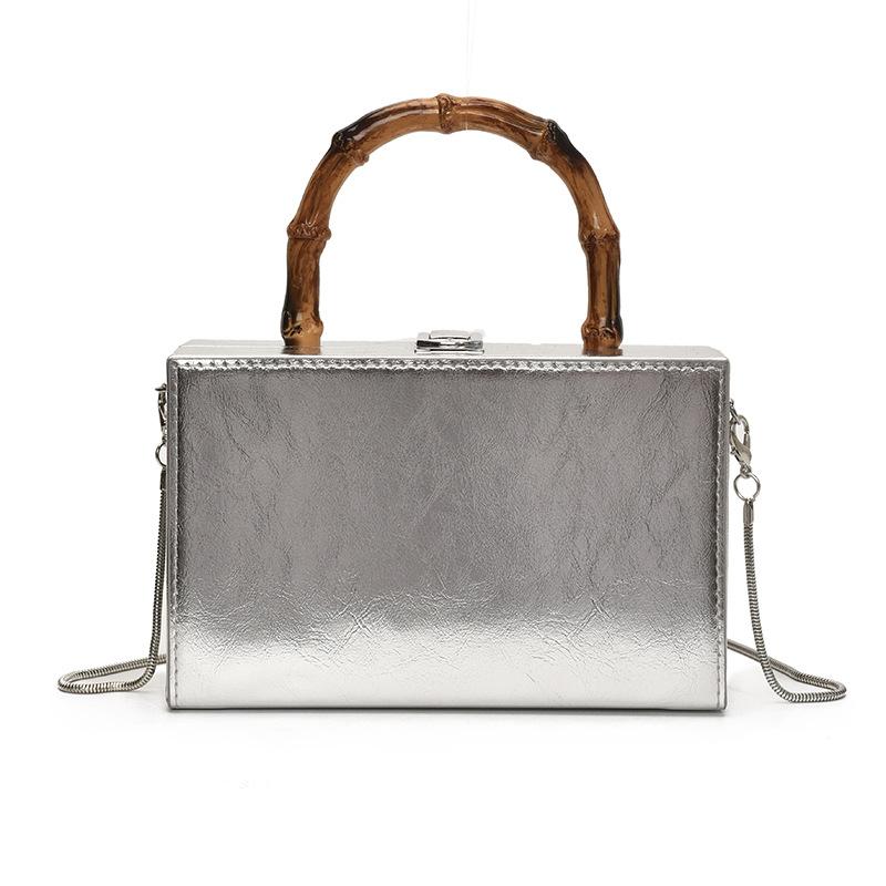 Personalized glossy box bag 2025 European and American new fashion niche handbag women's versatile messenger dinner bag tide