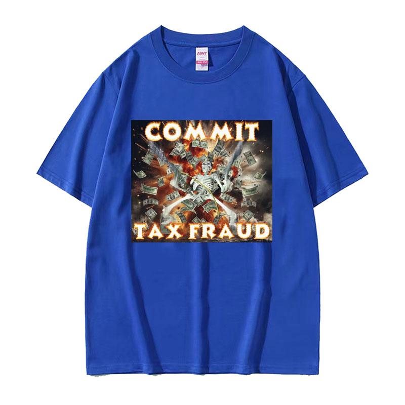 Steuerhinterziehung Lustiges Parodie-Meme T-Shirt Böses Skelett Badass Unangemessenes T-Shirt Herrenbekleidung Vintage Oversized T-Shirt