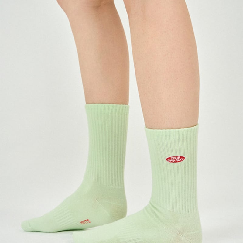 MONTH IN MONTH OUT mmt colored crew socks _ LIME