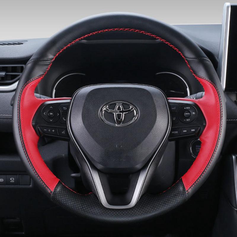 DIY Car Steering Wheel Cover 100% Fit For Toyota Avalon Camry Crown RAV4 Corolla 2018- Auto Interior Accessories