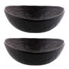 Tableware East Japanese Oval Bowls, Black Smoked, Set of 2, Dinnerware Set, Plates, Large Bowls, Rice Bowls