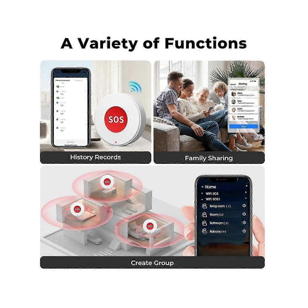 Mini Tuya WIFI Elderly SOS Button Waterproof Emergency Panic Sensor 2025