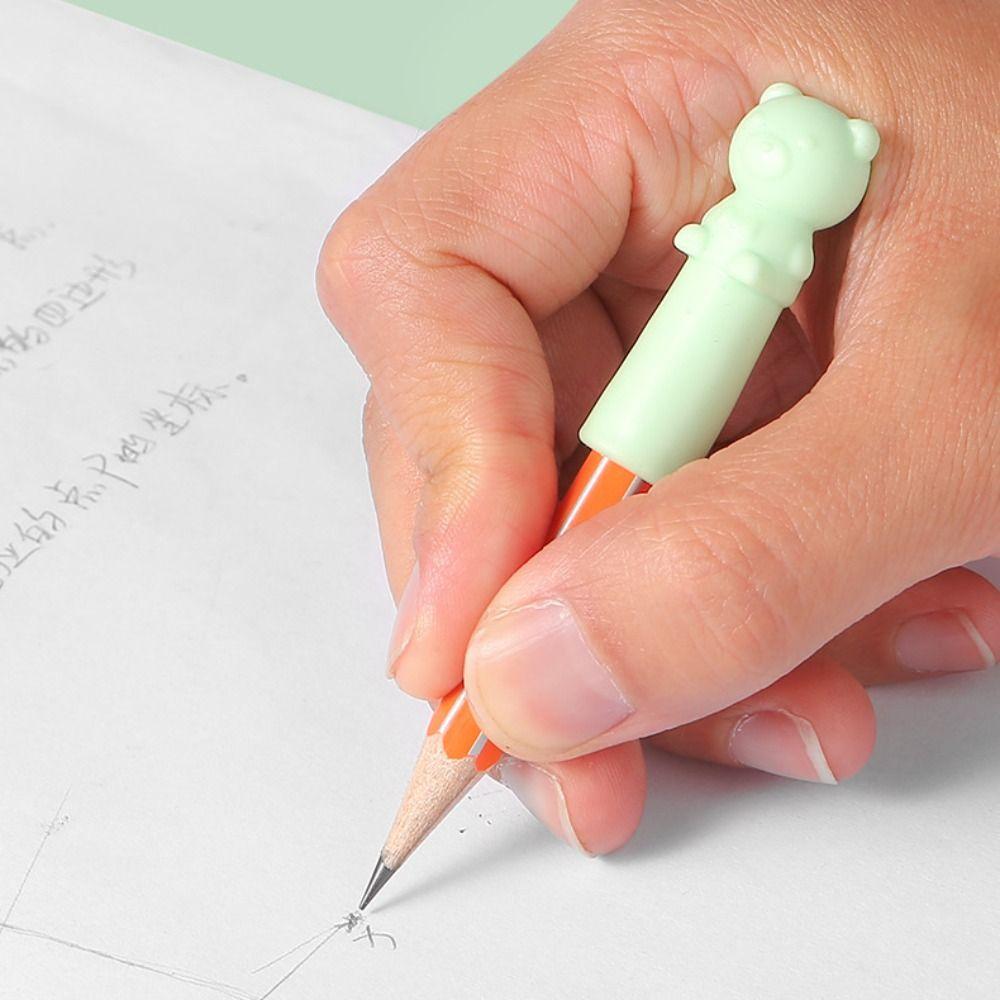 10PCS Cat Shape Erasers 2 in 1 Pencil Extender Cartoon Pen Top Protector  Students Gift