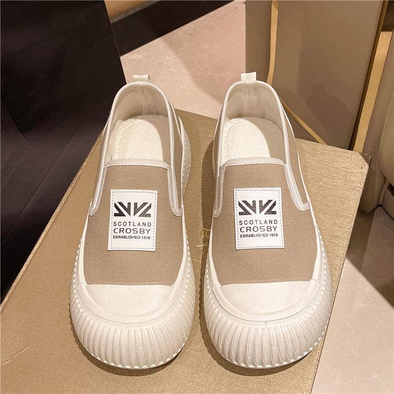 Canvas shoes women's single shoes spring and autumn Korean version casual one-pedal lazy shoes student shoes women