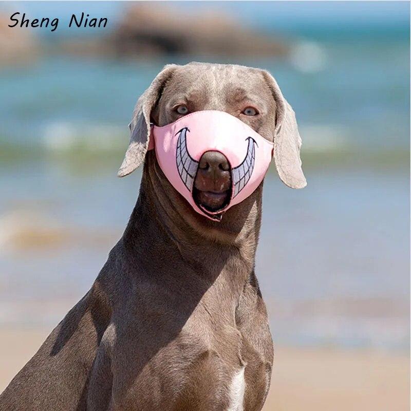

Мультяшная маска для рта собаки, регулируемая маска для домашних животных, сетка против укуса для маленьких, средних и больших собак, морда для остановки жевания, крика, маска для еды