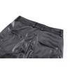Hip Hop Mens Pleated Pu Leather Pants Harajuku Retro Streetwear Loose Ruched Casual Trousers Straight Solid Color Black Pants