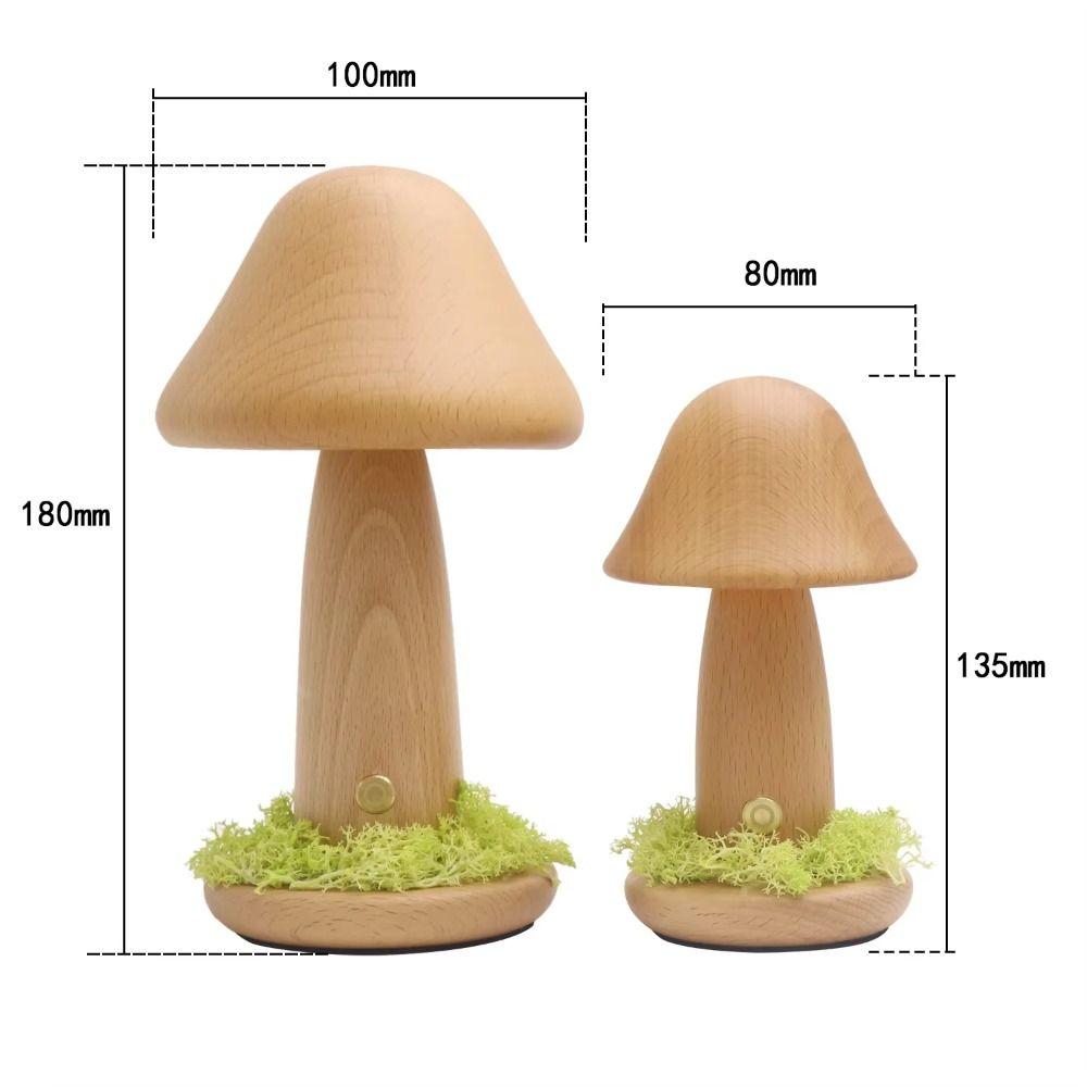 Beech Wood Twisted Mushroom Nightlight Touch Switch Decorative Atmosphere Light  Bedroom