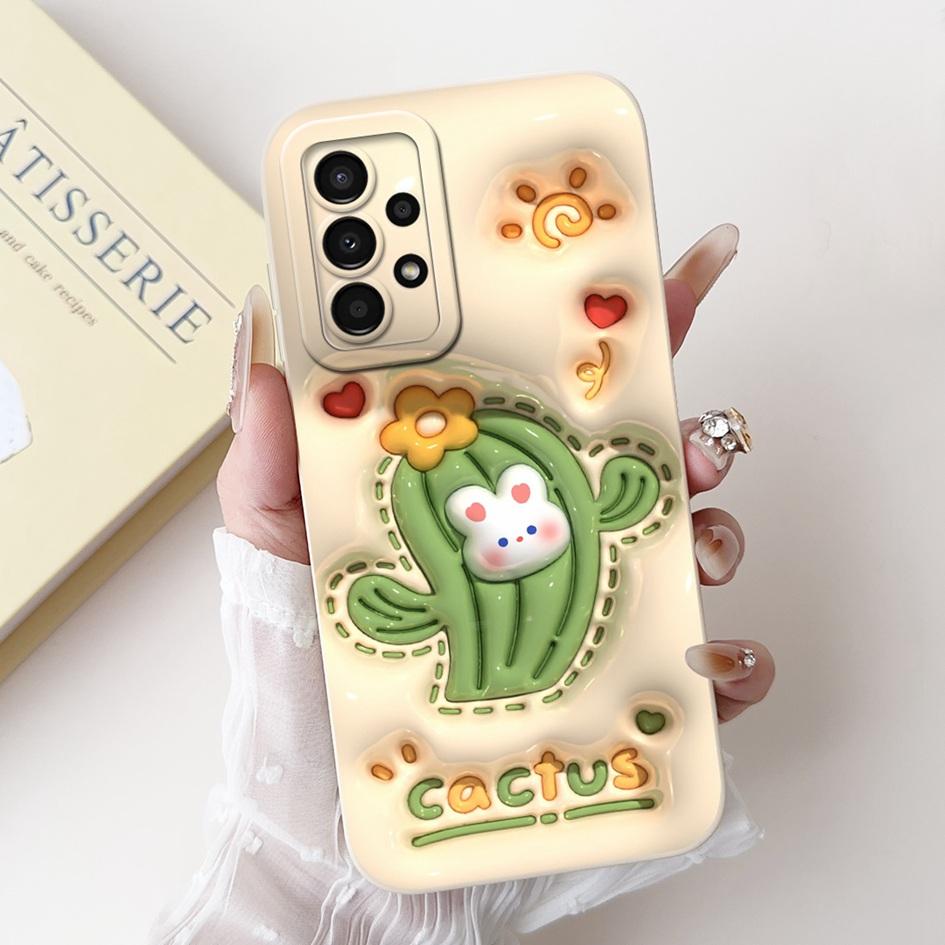 For Samsung Galaxy A52 Case SM-A525F Cover Cute Panda Rabbit Soft Liquid Silicone Phone Case For Samsung A52s A72 5G A725F Funda