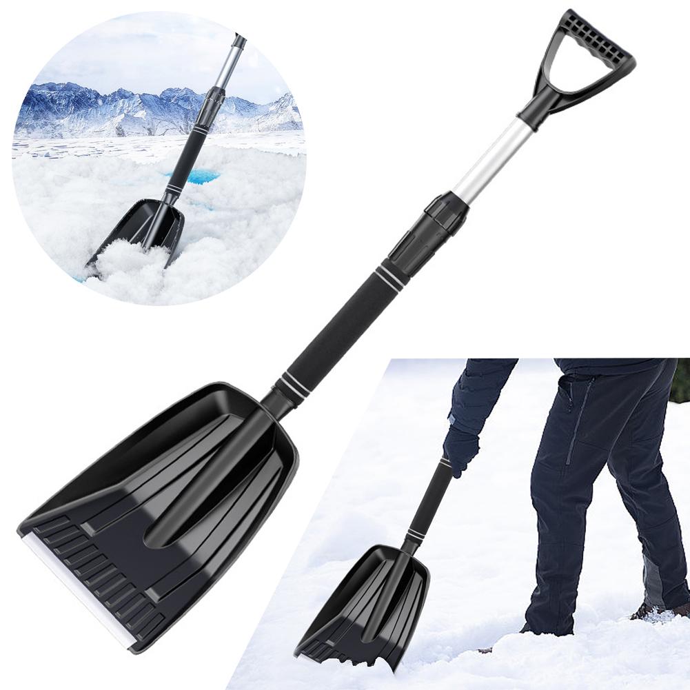 Detachable Portable Snow Shovel Aluminum Alloy Snow Scraper Large Capacity Emergency Snow Shovel for Garden Car Camping Vehicle