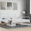VidaXL Cadre de lit métal avec tête de lit-pied de lit blanc 183x213cm 352650