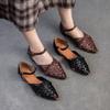GKTINOO 2025 Summer New Retro Hand Woven Genuine Leather Flat Sandals Breathable Buckle Commuting Women's Shoes