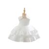 Princess Satin Bow Dress for Girls – Formal Piano Performance & Birthday Tulle Dress