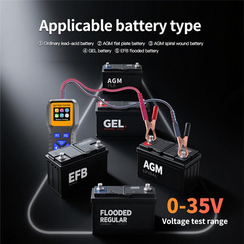 A16P-For Car For Truck 12V/35V Automotive Battery Tester, Digital Vehicle Battery Analyzer Health Checker Checking Device