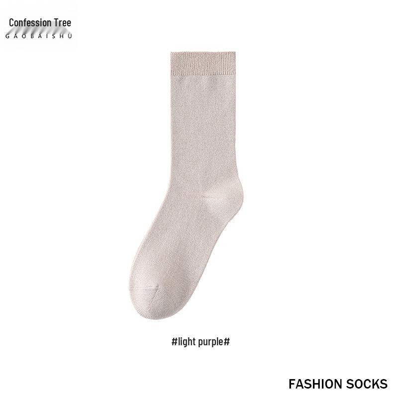 Women's Thickened Cashmere Wool Socks for Autumn and Winter – Warm, Versatile, and Solid Color.