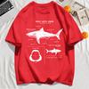 Great White Shark Anatomy T-Shirt New Summer Men Street Short Sleeve Hip Hop Punk Style Boy Casual Tops Oversize White Tees