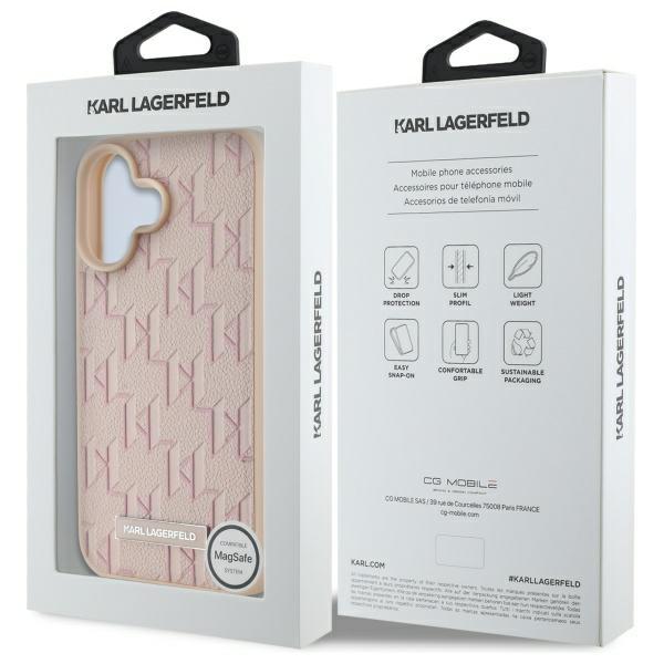 Karl Lagerfeld Klhmp16Spkhporpp Iphone16 6.1 Różowy/Pink Hardcase Hot Stamp Magsafe
