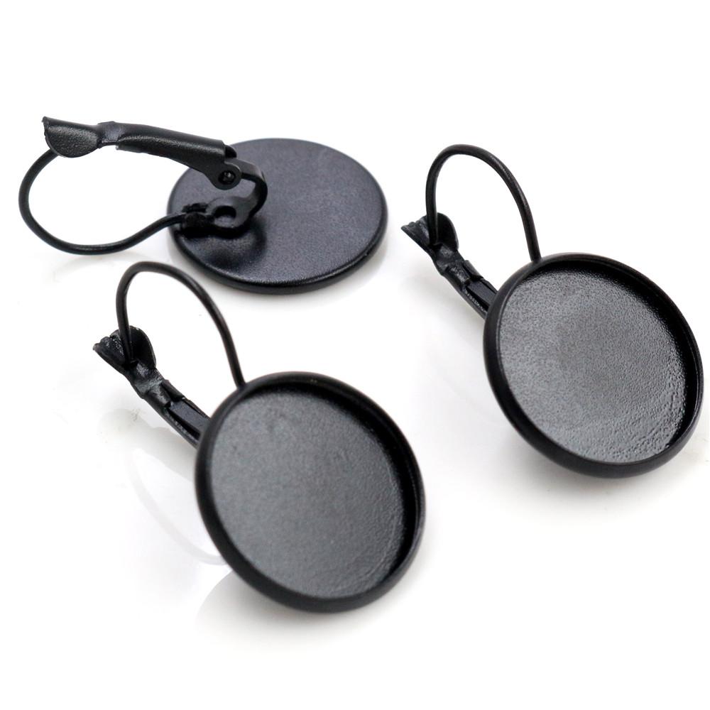 High Quality 8-25mm 10pcs French Lever Back Earrings Blank/Base,Fit 8-25mm Glass Cabochons,Buttons;Earring Bezels