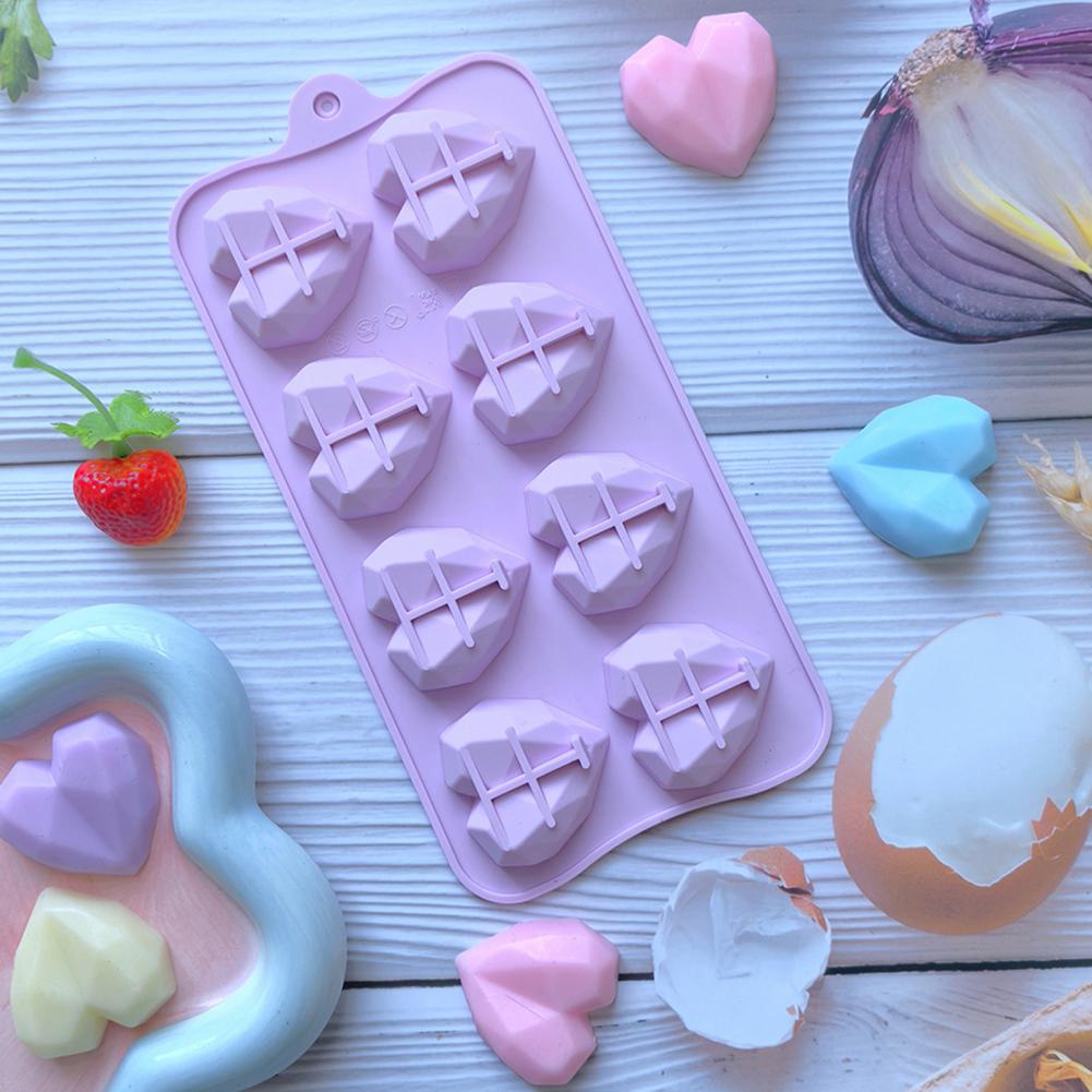 Food Grade Silicone Mold Chocolate Mold Silicone 8-cavity Heart Silicone Mold for Baking 3d Love Shaped Chocolate Candy Tray