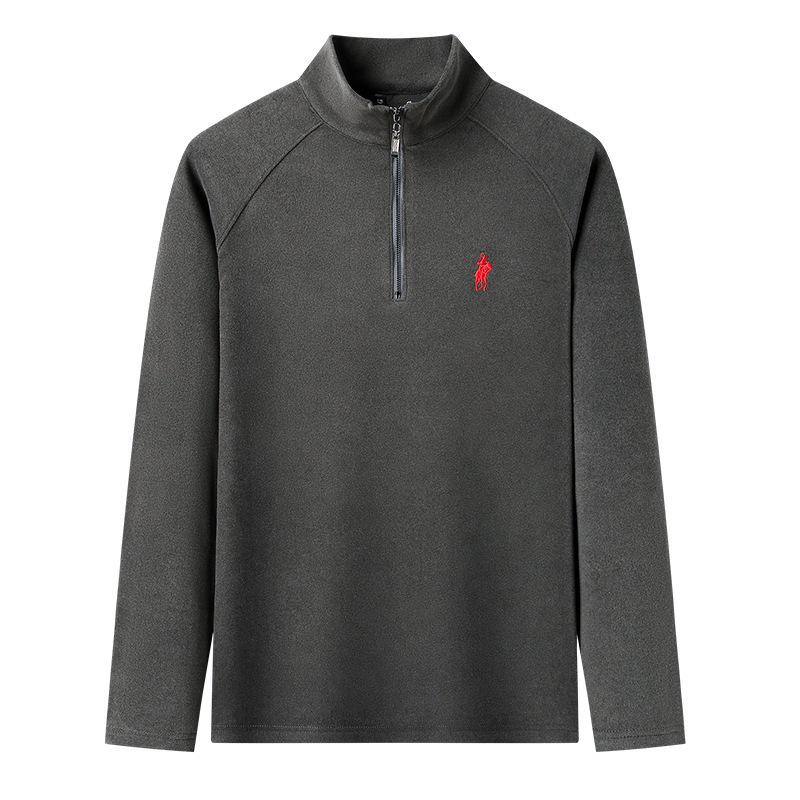 Men's Double-Sided Fleece Half-Zip Stand Collar Sweatshirt - 2025 Autumn/Winter Trend