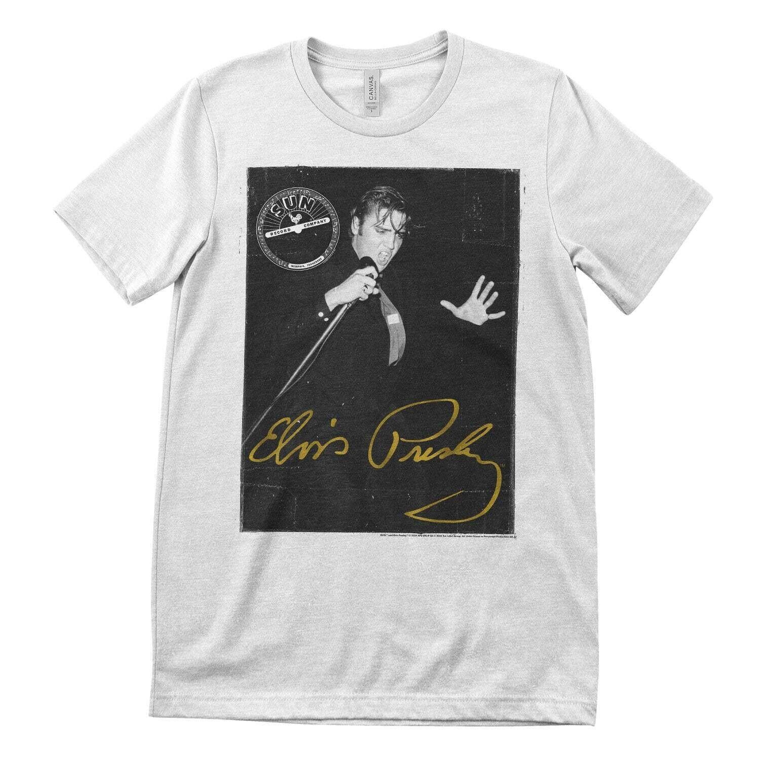 Officially Licensed Elvis Presley Gold Signature Men s T-Shirt XXXL