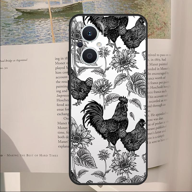 Chicken Pattern Cover For OPPO Reno 7 8 Lite 11F 12F 13F 14F 10 11 12 13 14 Pro OPPO Find X6 X8 X9 Pro Case