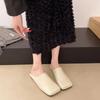Fashion Women's square head new women's slippers 2025 summer women's design Rome flat bun Mueller shoes Comfortable flat shoes